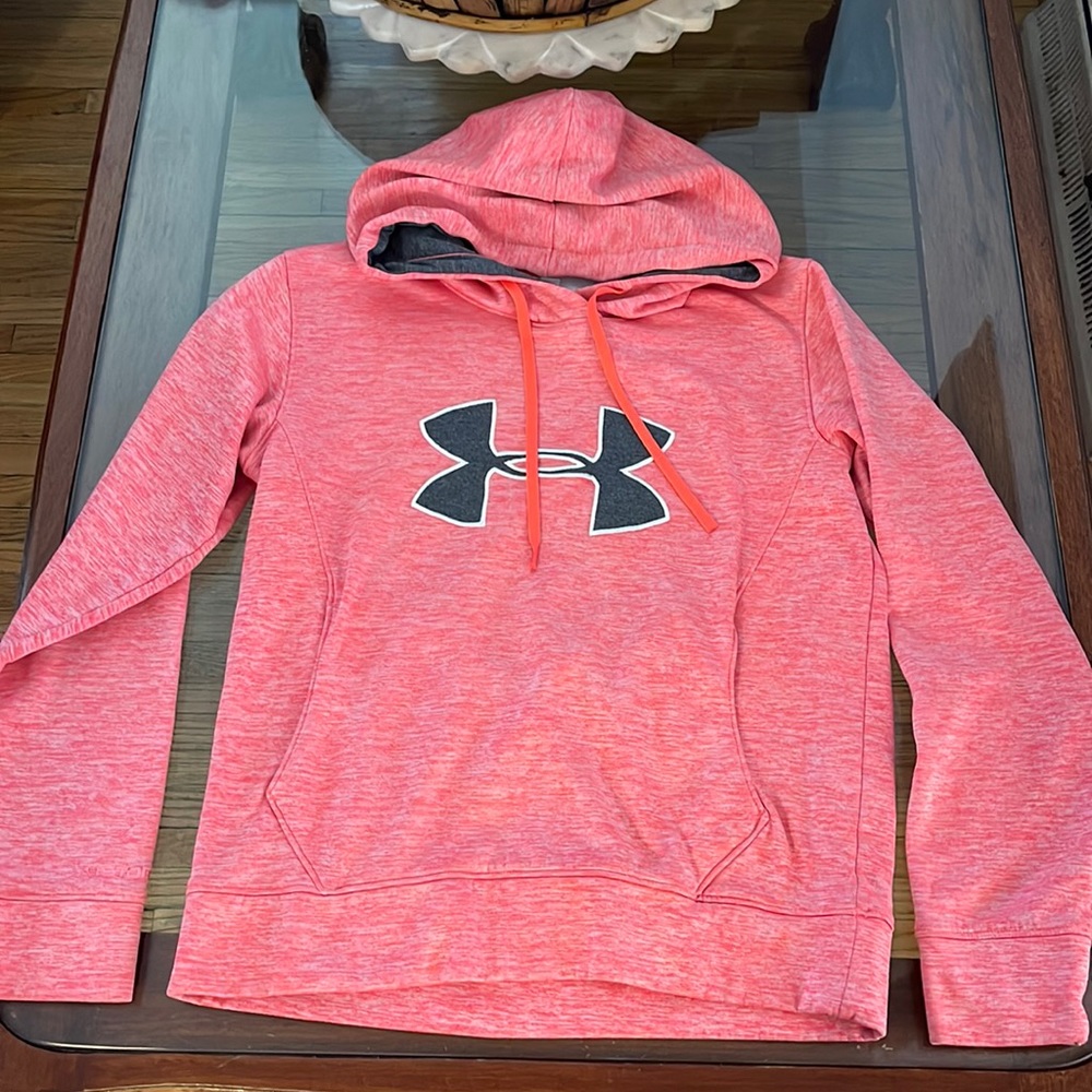 Under Armour Women's Big Logo Pink Hoodie Sweatshirt.